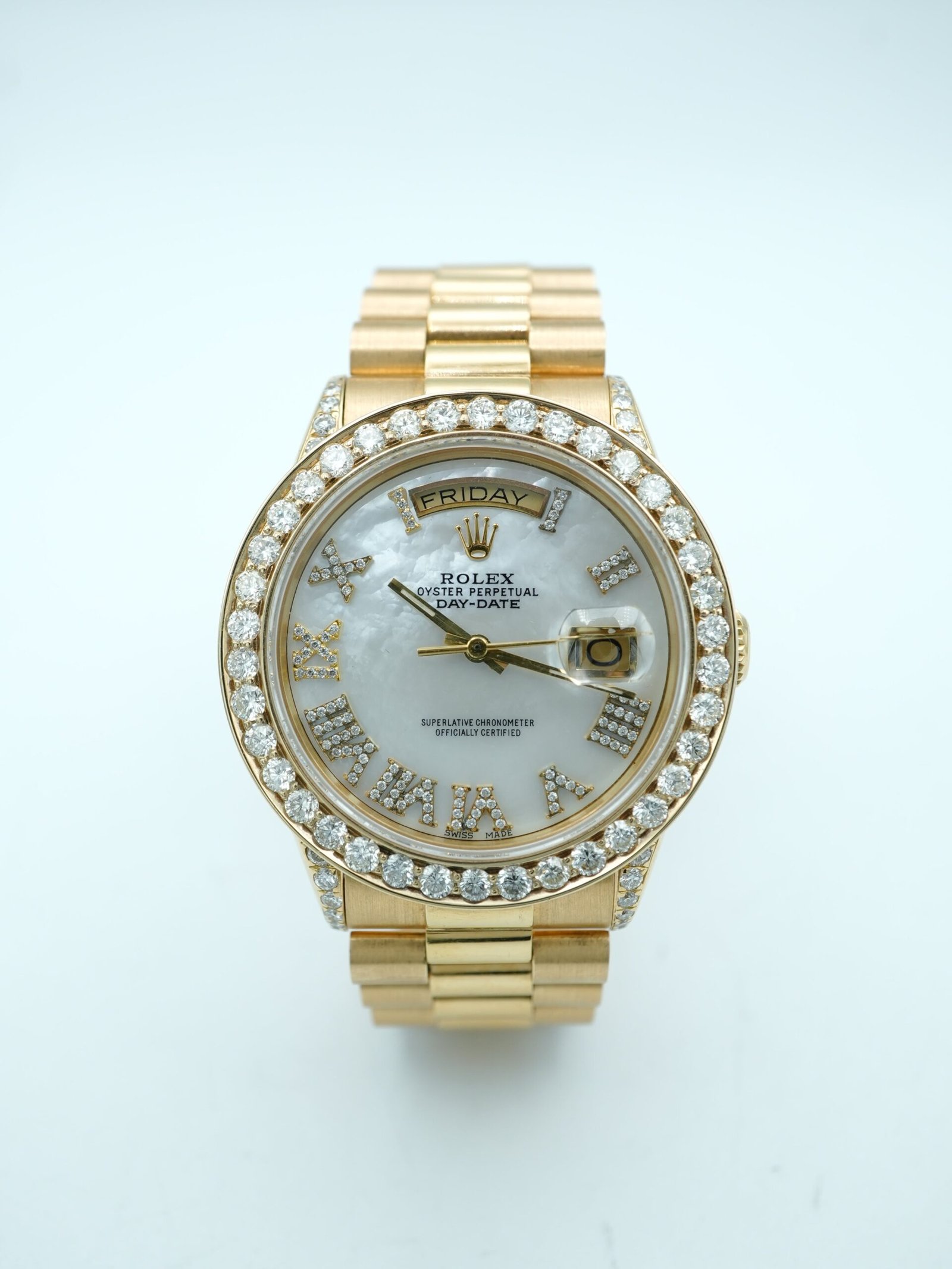 Rolex Day-Date 36 mm / Yellow Gold Diamond – President – Image 4